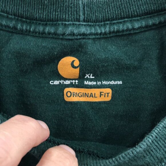 Carhartt Mens T-Shirt XL Long Sleeve Original Fit Crew Neck Classic Pocket Tee - Picture 3 of 11